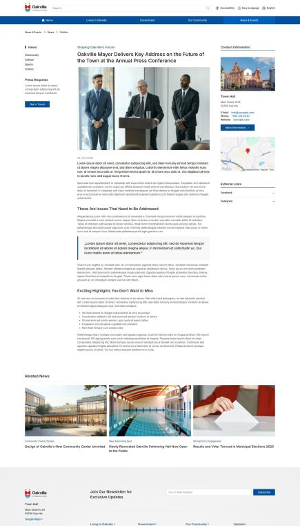 Oakville Joomla Template Post Layout