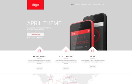 Digit WordPress Theme Light Red Style