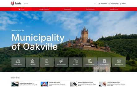 Oakville Joomla template Home Page in White Red Style