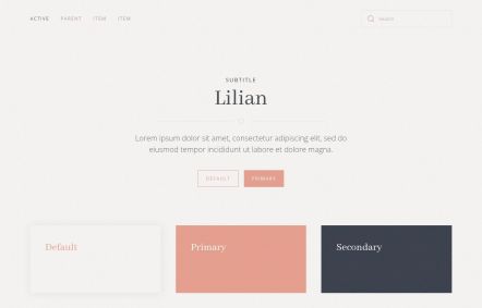 Lilian Joomla template UI Elements in Light Salmon Style