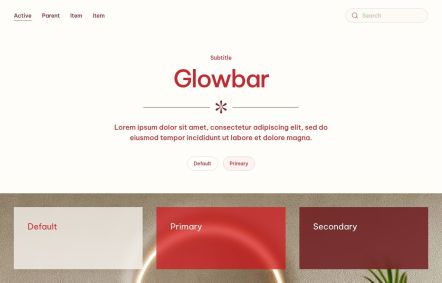 Glowbar Joomla template UI Elements in Light Red Style
