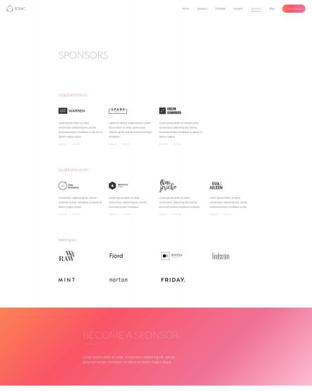 Sonic Joomla template Sponsors Layout
