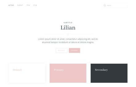 Lilian Joomla template UI Elements in White Pink Style
