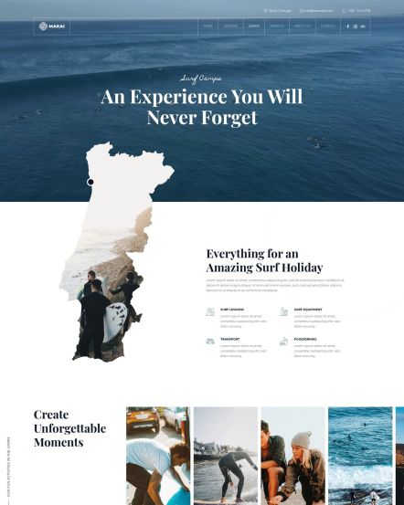 Makai Joomla template Services Layout