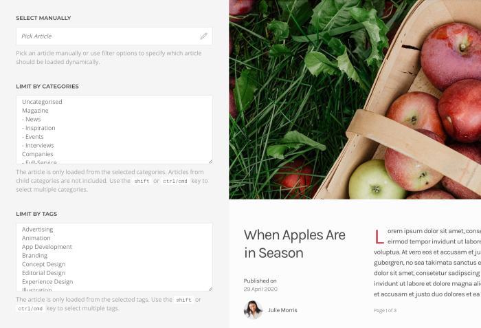 Filter options for single custom sources