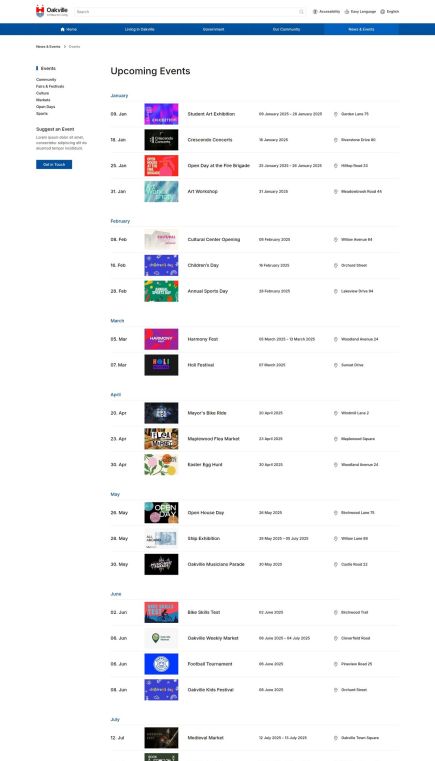 Oakville Joomla Template Index Layout