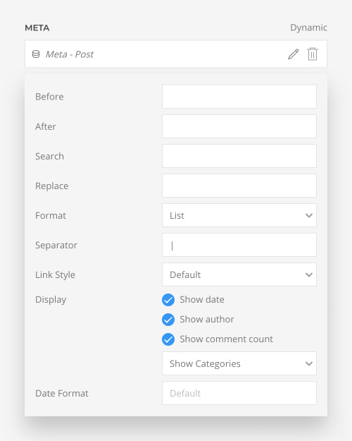 Meta field options