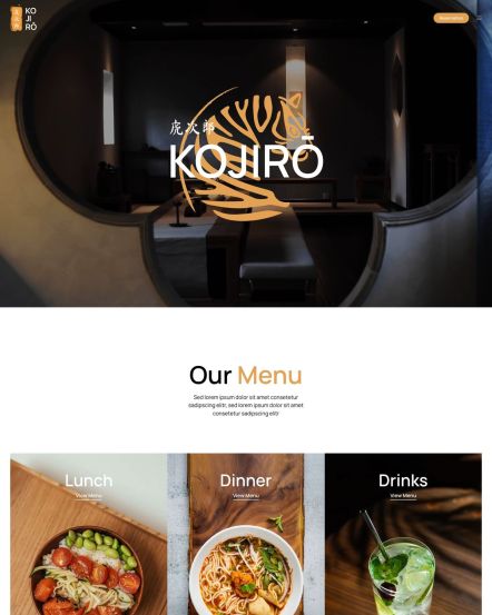 Kojiro Joomla template Home Layout