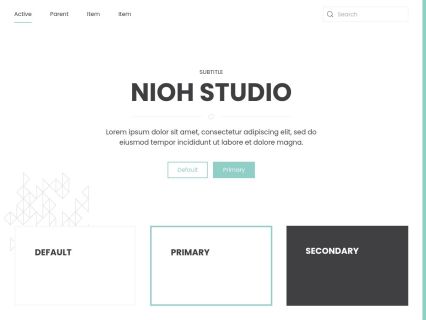 Nioh Studio WordPress Theme White Turquoise Style