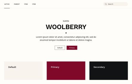 Woolberry Joomla template UI Elements in Light Red Style