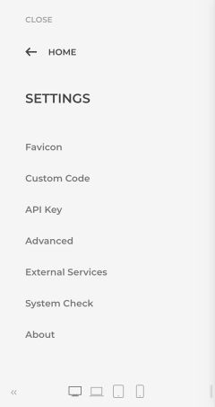 Settings Panel