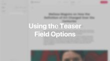 Field Options Teaser Documentation Video for Joomla