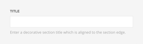 Section title