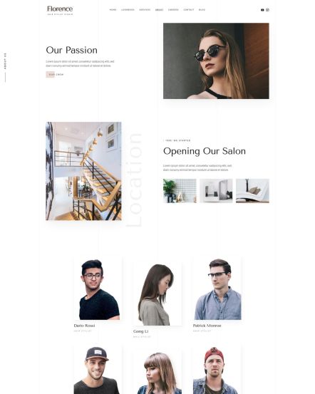 Florence WordPress theme About Layout