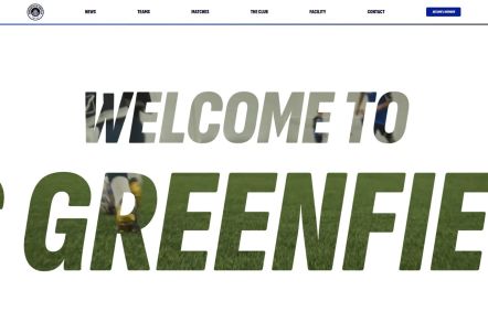 FC Greenfield WordPress theme Home Page in White Blue Style