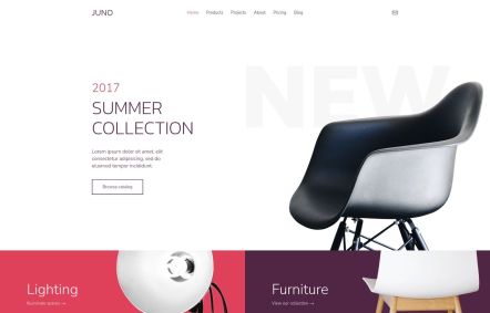 Juno Joomla template Home Page in White Red Style
