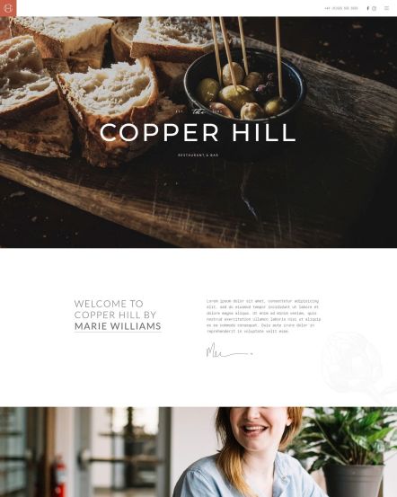 Copper Hill WordPress theme Home Layout