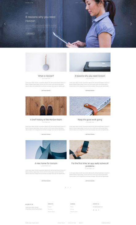 Horizon Joomla template Post Index Layout