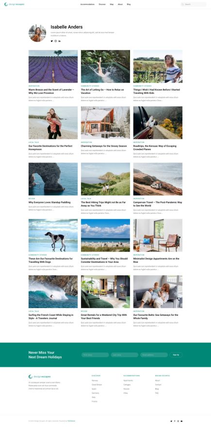 Design Escapes WordPress Theme Index Layout