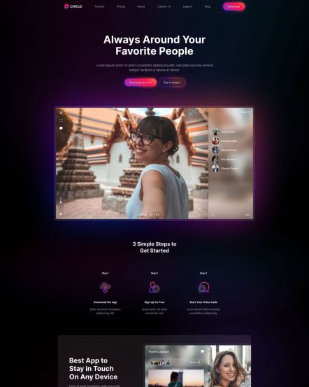 Circle WordPress theme Home Layout