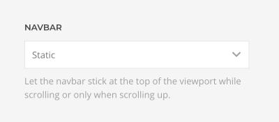 Navbar options