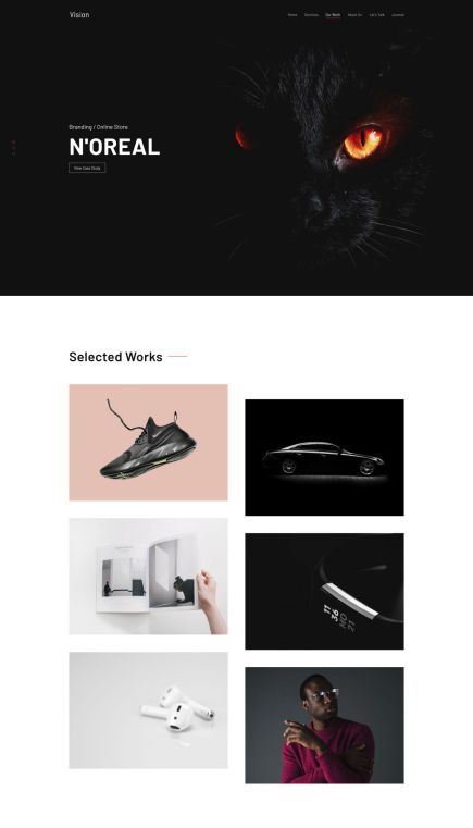 Vision WordPress Theme Portfolio Layout