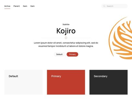 Kojiro WordPress Theme White Darkred Style