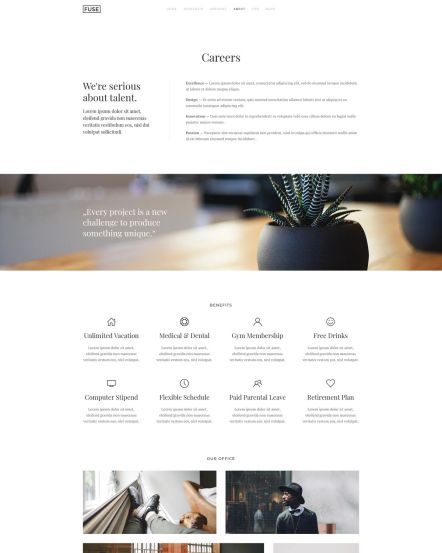 Fuse Joomla template Careers Layout