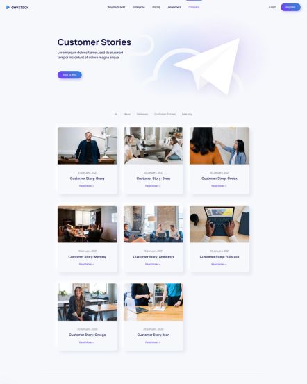 DevStack Joomla template Post Category Layout