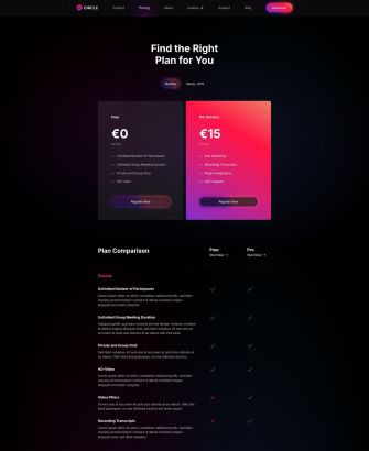 Pricing Layout