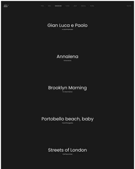 Jack Baker WordPress theme Portfolio Layout