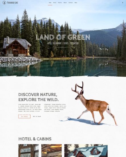 Pinewood Lake Joomla template Home Layout