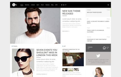 Sun WordPress Theme Black Style