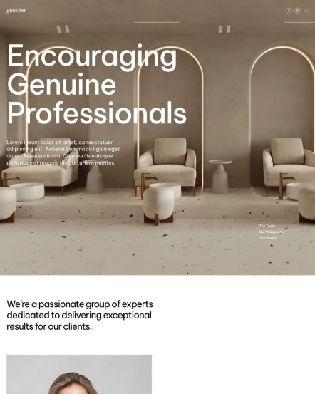 Glowbar Joomla template About Layout