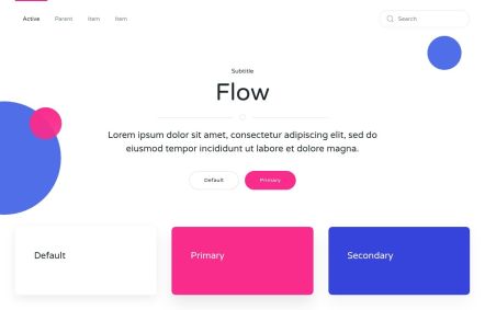 Flow Joomla template UI Elements in White Pink Style
