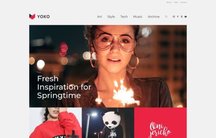 Yoko Joomla template Home Page in White Red Style