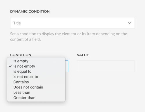 Dynamic conditions