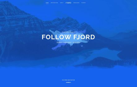 Fjord WordPress theme Home Page in Blue White Style