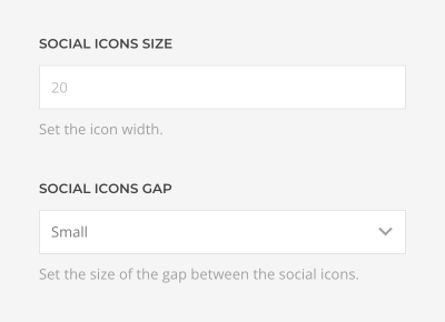 Social icons settings