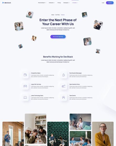 DevStack Joomla template Careers Layout