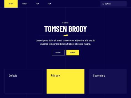 Tomsen Brody Joomla Template Dark Yellow Style