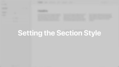 Section Style Documentation Video for Joomla