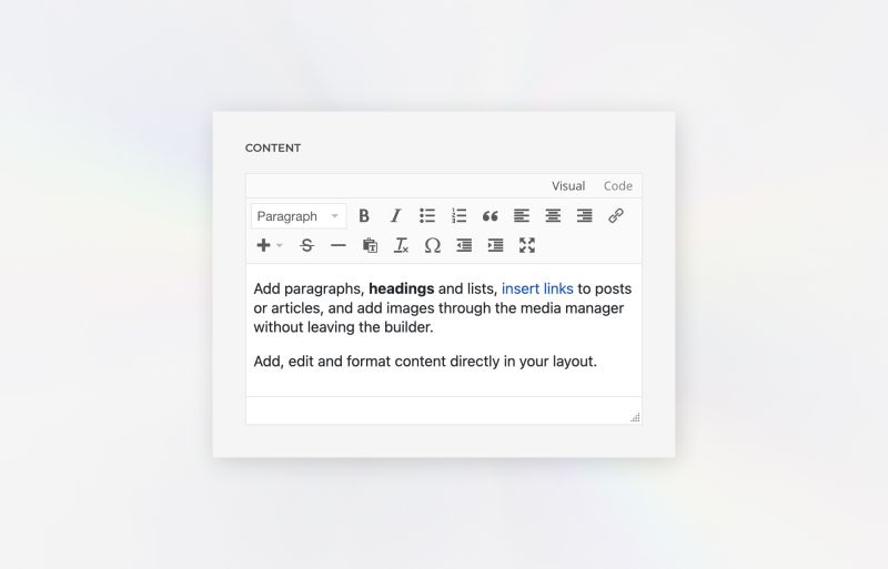 Visual and Code Editors