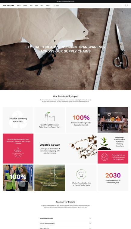 Woolberry Joomla Template About Layout