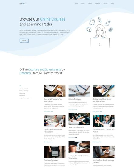 Summit Joomla template Courses Layout
