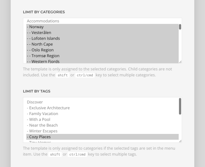 Category template filter
