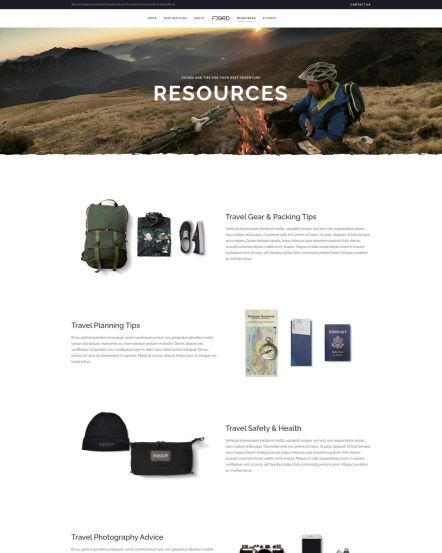 Fjord WordPress theme Services Layout