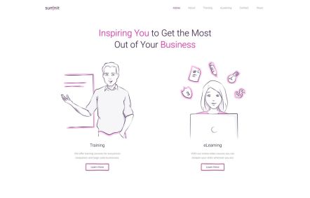 Summit Joomla template Home Page in White Pink Style