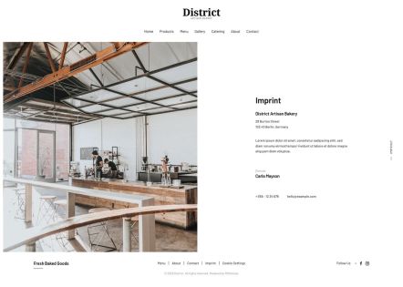 District Joomla template Imprint Layout