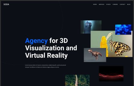 Soda Joomla template Home Page in White Darkblue Style